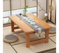 Table basse pliable en bambou, table de sol japonaise pour la méditation et le salon, pas de montage nécessaire, 80 x 40 x 35 cm (L x l x H)