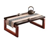 Table Basse Pliable en Bois Massif, Table Basse Vintage pour s'asseoir au Sol, Table de Salle à Manger Japonaise Pliante Portable Kotatsu (59,9 x 40,9 x 30 cm, Pieds Marron)