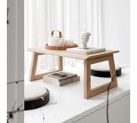 Table basse pliable en bois massif, table de sol de style japonais pour le petit déjeuner au lit, idéale pour le thé et le café, table polyvalente en bois baie vitrée