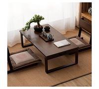 Table basse pliable, multifonction, bureau d'écriture robuste, rangement facile, idéale pour salon de thé, extérieur, balcon, salon (marron, dimensions : 120 x 55 x 31 cm)