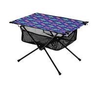 Table basse pliable vert pêche Pixel Candy rectangulaire Grill Table de camping avec sac de rangement pour parc, jardin, plage, voyage