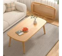 Table basse pliante 80 x 50 x 44 cm Table de jardin Design de boucle de pied Table de balcon Pas de montage nécessaire, table d'appoint en bois, table de pique-nique pliable, table basse pour petit