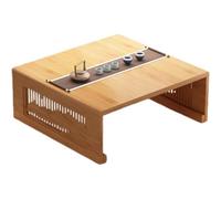 Table Basse Pliante Carrée Portable Table Basse Multi-Usages pour Salle à Manger Méditation Cérémonie du Thé Bois Massif