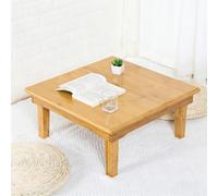Table basse pliante de style japonais en bambou, plateau de sol, baie vitrée, table de salon de thé, table de salle à manger pliable, convient pour balcon, chambre à couch 60*60*37cm/23.6*23.6*14.6in