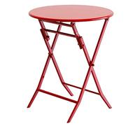 Table basse pliante d'extérieur ronde/carrée, table basse simple multifonction pour cour, jardin, bistrot, 9 options de couleur, idéale pour une utilisation en intérieur et en extérieur (rouge, 60 x