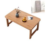 Table Basse Pliante en Bambou Format Rectangulaire, Bureau À Thé Portable Tables De Salon Minimalistes Pliantes pour Séjour/Pique-Nique Capacité 75 Kg - Montage Nul Requis(Natural,80 * 48 * 55cm)