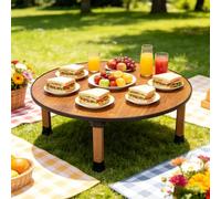 Table Basse Pliante en Bois Japonaise Carrée Table de Sol pour Tatami Style Kotatsu Support Ordinateur Portable Tables de Mediation Tables d'Appoint Pliable(Round,90x90cm(35.4"x35.4"))