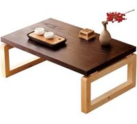 Table Basse Pliante en Bois Marron 120 x 55 x 38 cm, idéale pour Les Repas, | Table pliante en bois polyvalente, idéale pour s'asseoir au sol, méditer, prendre ses repas, boire un café, travailler ou