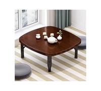 Table basse pliante en noyer massif pour la maison et les petites dimensions, idéale pour le travail et les loisirs, 80 x 80 x 35 cm