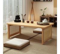 Table Basse Pliante Japonaise, Table Basse Portable En Bambou, Design Compact Et Peu Encombrant, Rangement Facile, Utilisation Intérieure Et Extérieure(Wood,60*40*30cm/23.6*15.7*11.8in)