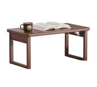 Table Basse Pliante Japonaise - Table Basse pour s'asseoir au Sol et méditer, Construction en Bois Massif, Design Compact (Marron, 90 x 50 x 34 cm)