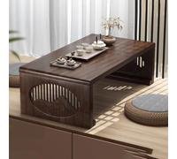 Table Basse Pliante Japonaise - Table d'appoint Basse en Bois Massif | Table basse japonaise pliante en bois massif, au profil bas et aux bords lisses, idéale pour le salon, le bureau et l'heure