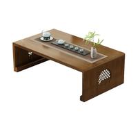 Table basse pliante moderne en bambou - Table à thé zen portable pour la maison, le balcon et la terrasse - Design élégant à profil bas pour le salon et l'extérieur
