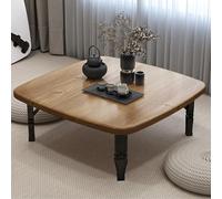 Table basse pliante multifonctionnelle, table basse de méditation pour s'asseoir sur le sol, table basse coréenne rectangulaire pliable pour la maison (marron, 70 x 70 x 30 cm)
