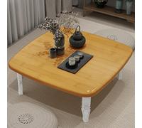 Table basse pliante multifonctionnelle, table basse de méditation pour s'asseoir sur le sol, table basse coréenne rectangulaire pliable pour la maison (naturel, 60 x 60 x 30 cm)