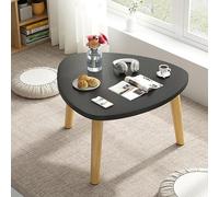 Table basse pliante multifonctionnelle, table basse moderne triangulaire, table d'appoint pour canapé pour s'asseoir sur le sol, jolies tables basses pour salon, chambre à coucher, balcon (noir, 50 cm