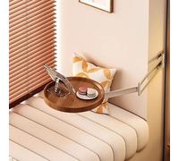 Table basse pliante murale avec petit plateau rond, table d'appoint flottante, table basse pour chambre à coucher, salon, balcon
