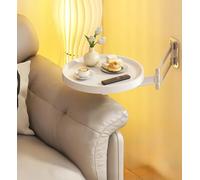 Table basse pliante murale ronde rétractable, table basse réglable flottante, design gain de place, finition bois d'origine