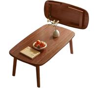 Table Basse Pliante Portable Rectangle Petit, Sol Assis Table Basse Petite Espace Minimaliste Tatami Japonais Minimaliste, pour Chambre, Salon, Balcon, Pas D'assembl(Size:100CM,Color:Walnut)