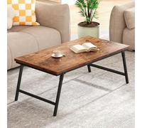 Table basse pliante pour salon, table basse portable pour petits espaces, bureau rectangulaire pliable avec loquets pour pieds, sans assemblage, pour bureau à domicile, 105 x 55 x 40 cm, noir moderne