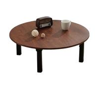 Table basse pliante ronde de style japonais pour salle à manger et table basse compacte pour salon de thé et baie vitrée Marron 60 x 30 cm
