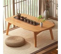 Table basse pliante, sol japonais, table basse en bambou, table d'activités multifonction pour studio, salon, balcon, naturel, 70 cm (naturel, 80 cm)