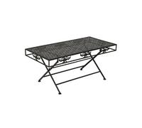 vidaXL Table basse pliante Style vintage Métal 100 x 50 x 45 cm Noir Noir G