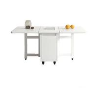 Table Basse Pliante, Table Basse rectangulaire Pliante, Table Centrale Extensible, avec Armoire de Rangement et roulettes, Tables à thé rectangulaires à abattant de 110 cm for Salon.(White)