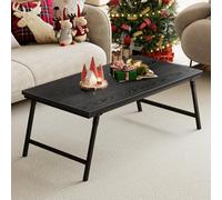 Table Basse Pliante, Table d'Appoint, Pieds de Table Pliables, Conception avec Boucle Fixant Efficacement Les Pieds de Table, Adaptée à la Chambre à Coucher, aux Meubles de Salon, 105x55x40cm, Noir