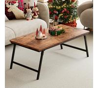 Table Basse Pliante, Table d'Appoint, Pieds de Table Pliables, Conception avec Boucle Fixant Efficacement Les Pieds de Table, Adaptée à la Chambre à Coucher, aux Meubles de Salon, 105x55x40cm, Brun