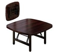 Table Basse Pliante Tatami, Table Japonaise Basse Portable pour Petits Espaces, Table de Sol Polyvalente, Autel de Méditation, Bureau pour Ordinateur Portable, Montage Facile(Black,60x60cm/24x24in)
