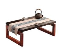 Table Basse Pliante Vintage pour Petit Espace, Table de Sol Japonaise, Table Basse en Bois Massif, Tatami à thé, Salon Japonais (39 l × 22 P × 15 H, Marron)