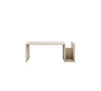Toilinux - Table basse porte magazine effet travertin - Beige