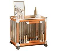 Table basse pour chien avec plateau et roulettes - Meuble multifonction pour chiens de petite et moyenne taille