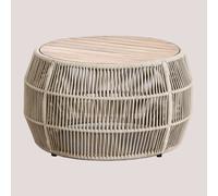 Table Basse Pour Jardín Ronde (Ø80cm) Krot Beige Crème Beige