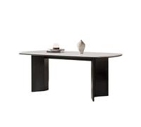 Table basse pour le salon Table à manger avec plaque en pierre, noir, table à manger vintage pour usage domestique, petite table à manger pour un usage domestique canapé Table d'appoint (130 x 80 x 75