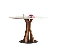 Table basse pour le salon Table ronde, bois massif, table à manger ronde, petite table à manger simple pour un usage domestique, table de négociation canapé Table d'appoint (100 x 75 cm)