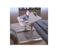 Table basse pour ordinateur portable avec pieds pliables et fente pour tasse réglable en hauteur - Gris - 60 x 40 C