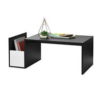 Table Basse pour Salon Meuble Stylé avec Compartiment de Stockage en Panneau de Particules Mélaminé 90 x 45 x 35 cm Noir Blanc [en.casa] Noir Blanc