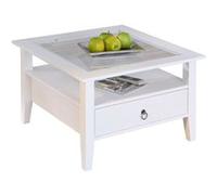 Table Basse Provence 1 Blanc, Dim : 75 x 75 x 45 cm -PEGANE- Non Applicable