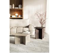 Table basse - QUBEO - 60 cm - carrée - gris cachemire - piètement en croix