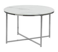 Table basse QUINCY Effet marbre Argenté