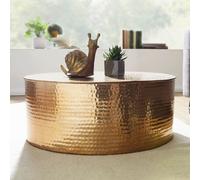 Table basse ronde 75x75x31 cm en aluminium doré