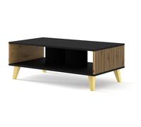 Table basse Ravenna F 90x60 Noir / Chêne Artisan + fraisage noir UFPZL