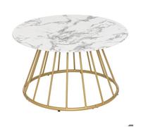 Table basse Rayo effet marbre blanc D70cm - Atmosphera Créateur d'intérieur