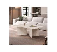 Table basse rectangle 125x65x42 cm effet travertin beige - ARILO