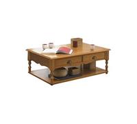 ACTUAL DIFFUSION Windsor Table Basse Pin Miel Rectangle 2 Tiroirs, 70x100x38 cm