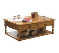 ACTUAL DIFFUSION Windsor Table Basse Pin Miel Rectangle 2 Tiroirs, 70x100x38 cm