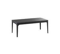 Table basse rectangle plateau MDF placage céramique noir marbré et piètement en acier laqué anthracite - SLEEK -