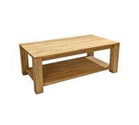 Table basse rectangulaire 110 cm 2 plateaux bois teck - APHRODITE Meubletmoi